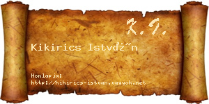 Kikirics István névjegykártya